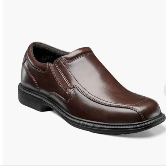Nunn Bush Bleeker Street Bike Toe Slip On Dress Shoes 9.5 Men\'s New Brown Office main image 11